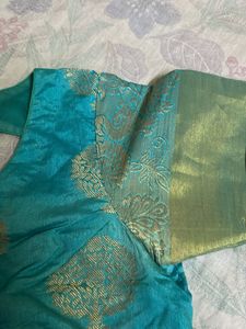 Beautiful Teal Silk Brocade Blouse