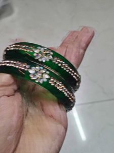 Beautiful Green Enamel Bangles