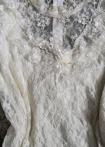 White Lace Victoria Era Inspired Vintage Top