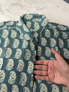 Pure 100% Cotton Mulmul Men's Paisley Print Shirt