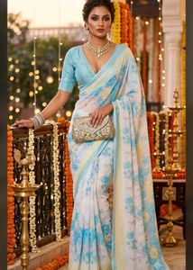 Designer Floral Print Saree