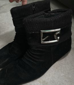Cozy Black Velvet Boots