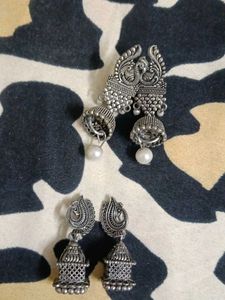 antique peacock jhumkas set of 2