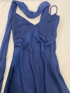 DIRIS Ivana Blue Satin Dress