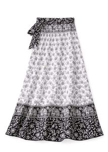 Boho Elephant Print Wrap Skirt