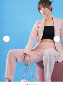 Stylish Pink Blazer &amp; Trouser Set