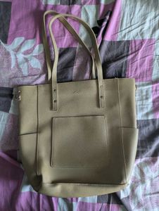 CLEARANCE Leatherite Tan Tote Bag