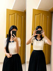 Chic Lace Top with Peter Pan Collar