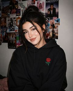 Black Oversized Rose Embroidered Hoodie