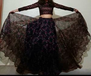 Sparkling Sequin Blouse with skirt