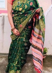 Elegant Green Banarasi Silk Saree