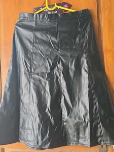 Black Faux Leather Skirt