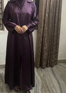 Elegant Purple Satin Abaya