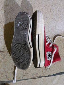 Red High-Top Converse Sneakers