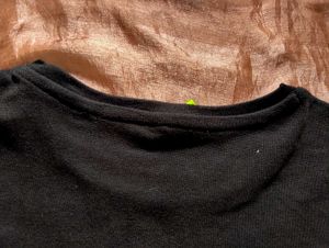 Black Fitted Round-Neck Top | Long Sleeves