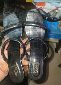 Stylish Black Croc Sandals