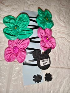 Cute Mickey &amp; Flower Hair Clips
