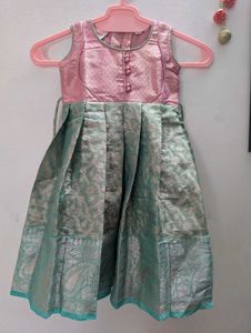 Girls Premium Pink & Mint Green frock
