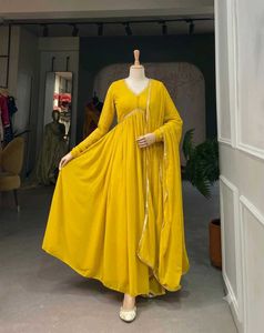 Elegant Yellow Anarkali Kurta Set