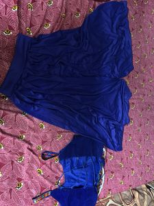 Blue Crop Top &amp; flared Plazo Set Navratri