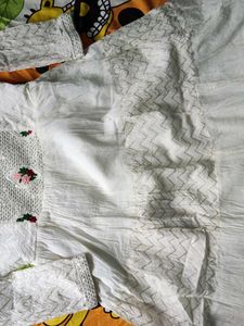 Elegant White Embroidered Gown