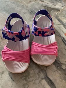Adidas Girls Pink Camo Sandals