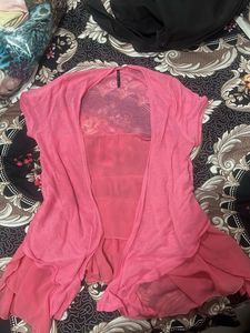 Chic Pink Layered Tunic Top