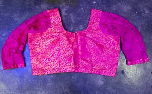 Vibrant Pink Brocade Blouse