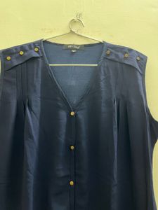 Elegant Navy Blue Sleeveless Top