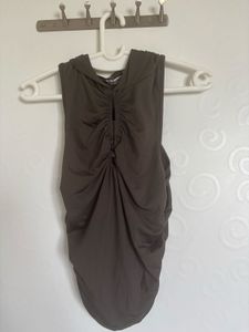 Stylish Cut-Out Halter Neck Top