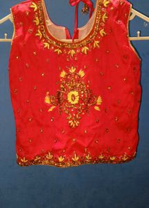 Pink & Yellow Embroidered Traditional Dress | Size