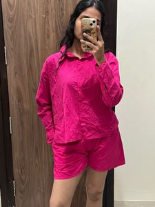 pure cotton Hot Pink Co-ord Set