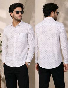White Shirt With Small  Double Dot's Printed
