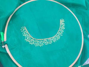 Hand-painted crepe saree