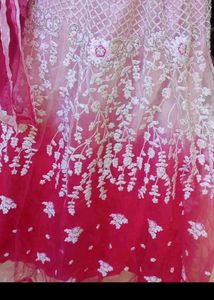 Bust 40 Elegant White &amp; Pink Lehenga Choli