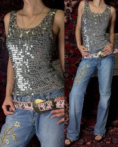 y2k Sparkly Sequin Tank Top
