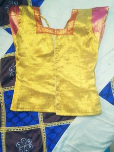Children Lehenga Jacket Green and Gold