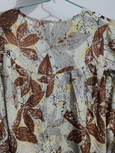 Oversized Women's Kurta with Leaf Print 🍁🍂