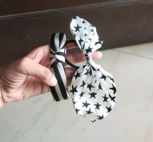 Combo Of Hairband And Bow Rubberband