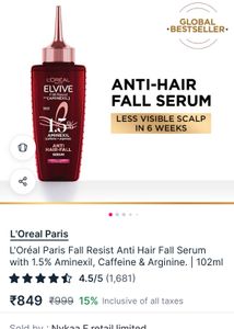 L'Oreal Elvive Anti Hair Fall Serum
