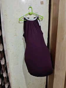 Burgundy Halter Neck party Dress