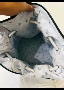 Chanel Black Drawstring Tote Bag