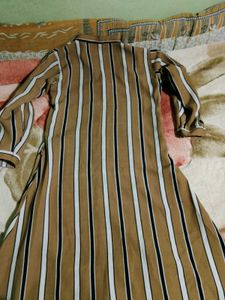 Stylish Striped Button-Up Midi Dress