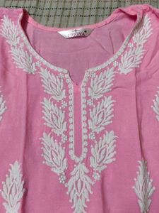 Pink Chikankari Kurta