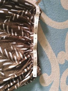 Cozy Brown Leaf Print fleece Pajama Pants