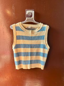 Striped Sleeveless Knit Top