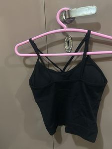 Black Sports Bra with Criss-Cross Back