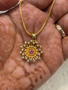 Elegant Gold Plated Pendant Necklace