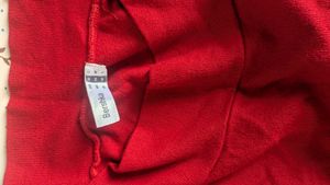 Red Off-Shoulder Long Sleeve Top