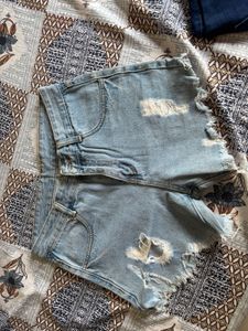 Distressed Denim Shorts